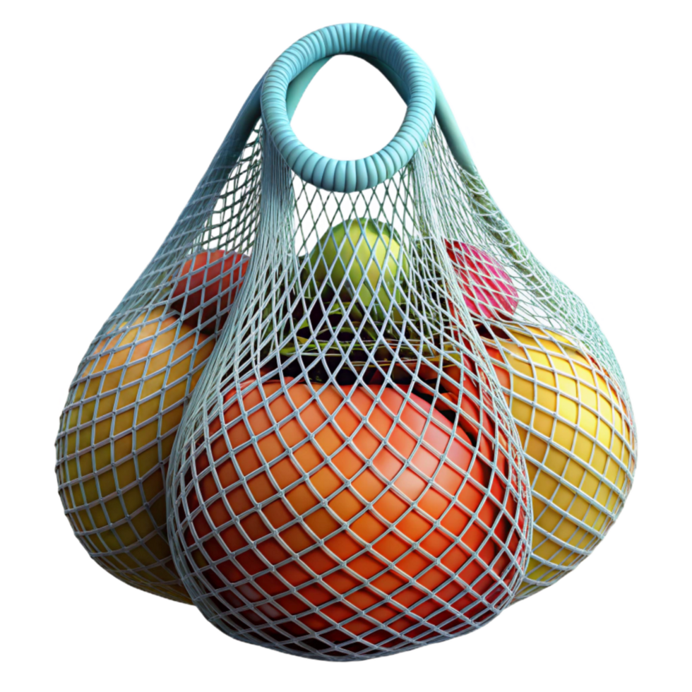 impressive minimalist Reusable Produce Bag Mesh Design professional png