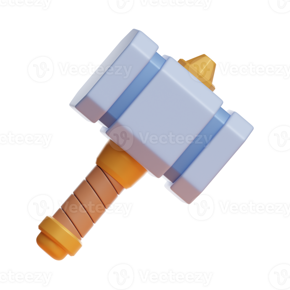 3d hammer game asset icon png