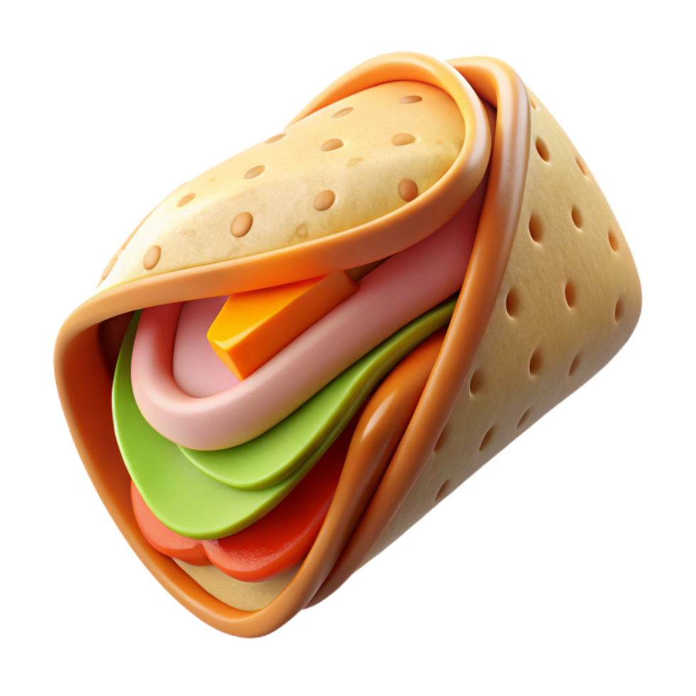 dramatic abstract Reusable Sandwich Wrap with Colorful Pattern Isolated authentic png