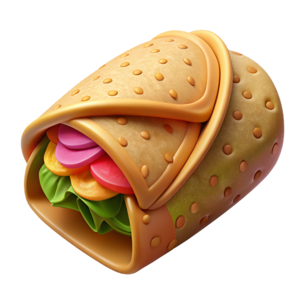 beautiful minimalist Reusable Sandwich Wrap with Colorful Pattern Isolated professional png