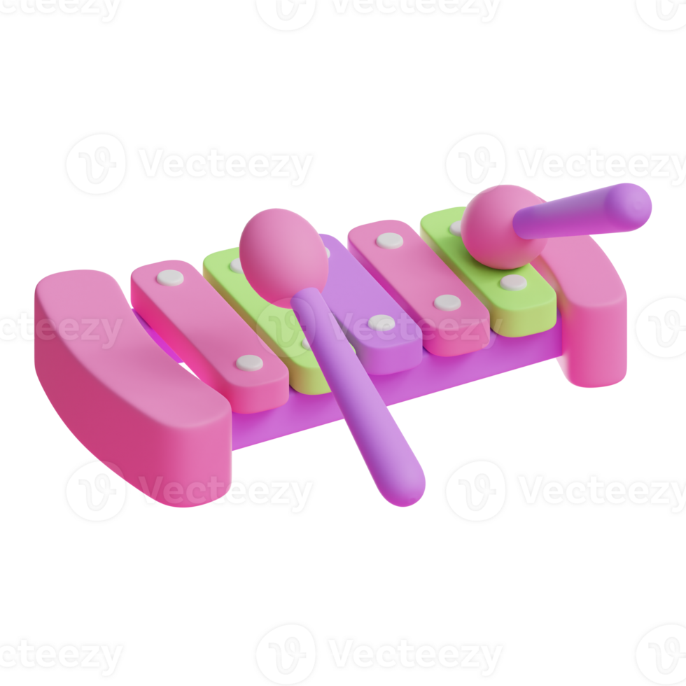 3d xylophone childrens toy icon png