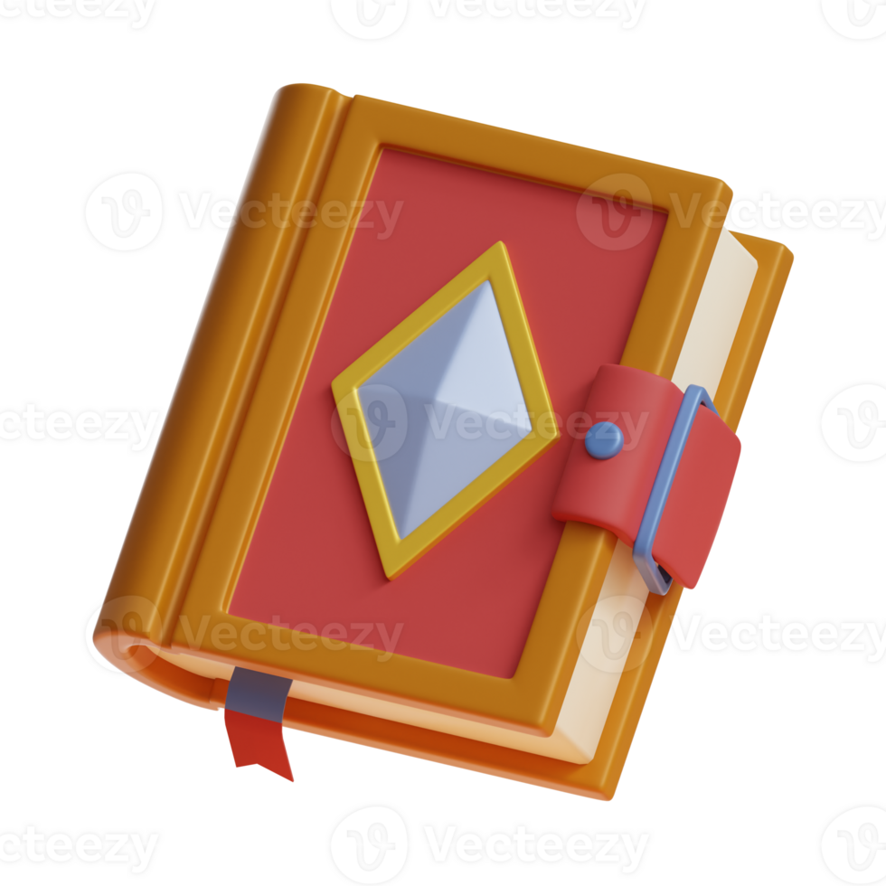 3d magic book game asset icon png