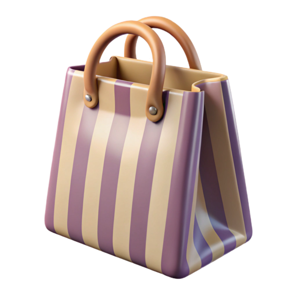 serene traditional Reusable Shopping Bag Canvas with Stripes Cutout authentic png
