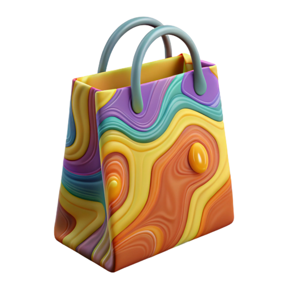 extraordinary minimalist Reusable Shopping Bag with Floral Print Isolated original png