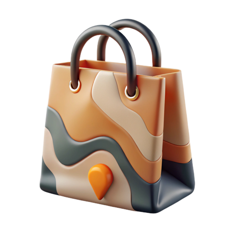 elegant modern Reusable Shopping Bag with Floral Print Isolated exclusive png