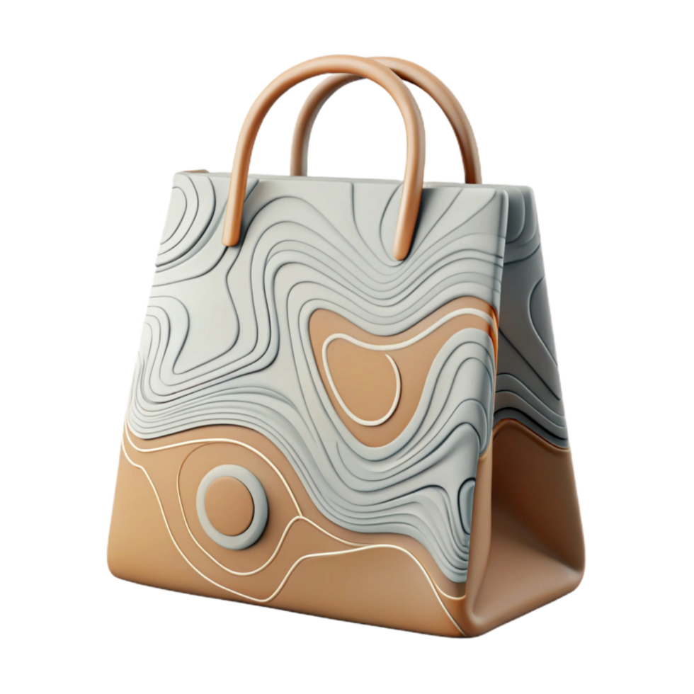 magnificent minimalist Reusable Shopping Bag with Floral Print Isolated premium png