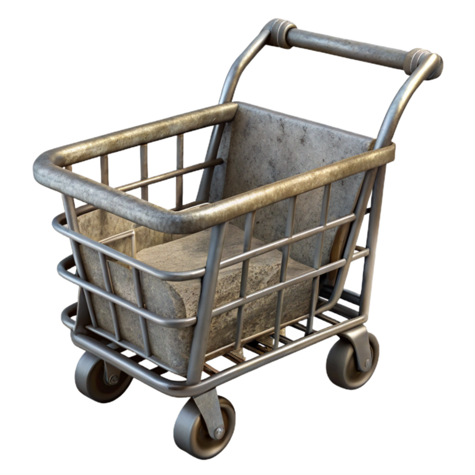 dramatic artistic Reusable Shopping Cart Folding Metal Cutout original png