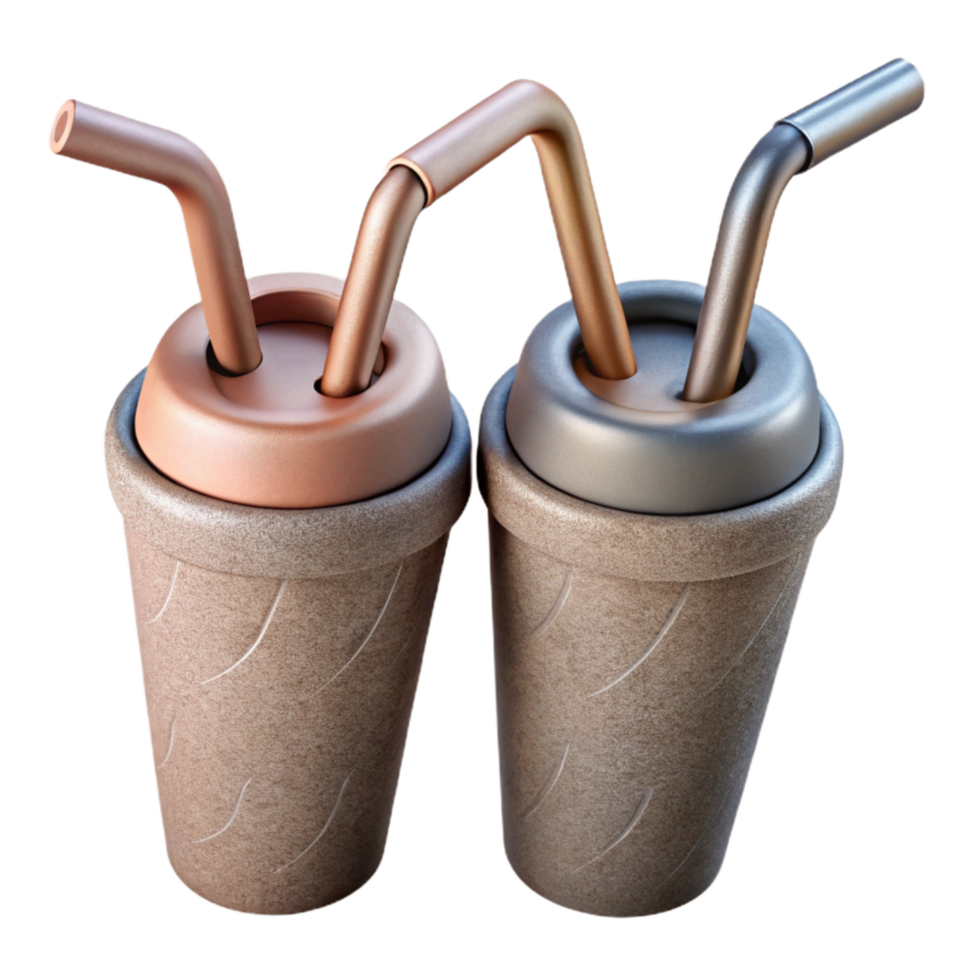 extraordinary artistic Reusable Straws Metal and Silicone Isolated Cutout high resolution png