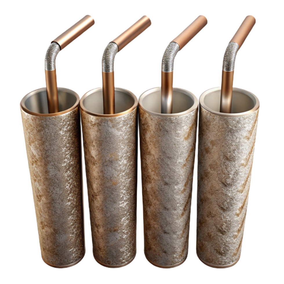 stunning abstract Reusable Straws Metal Set of Four Cutout detailed png