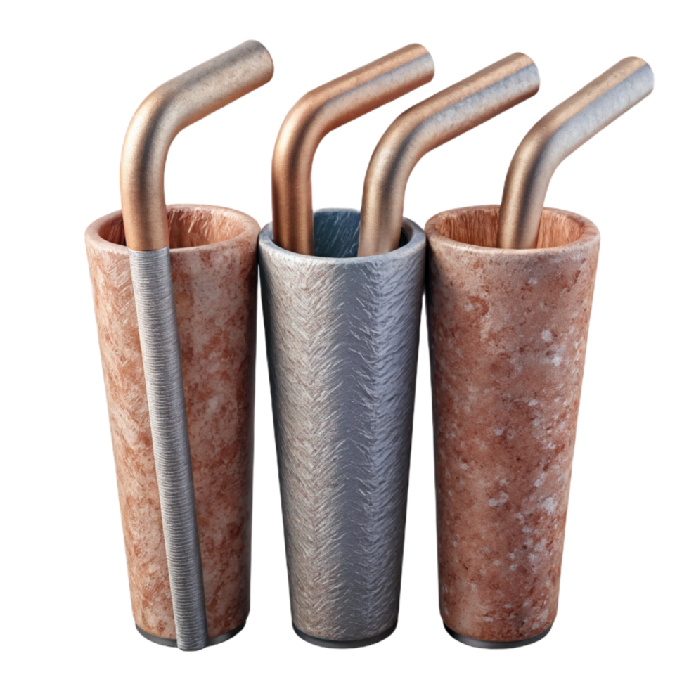 beautiful modern Reusable Straws Metal Set of Four Cutout high quality png