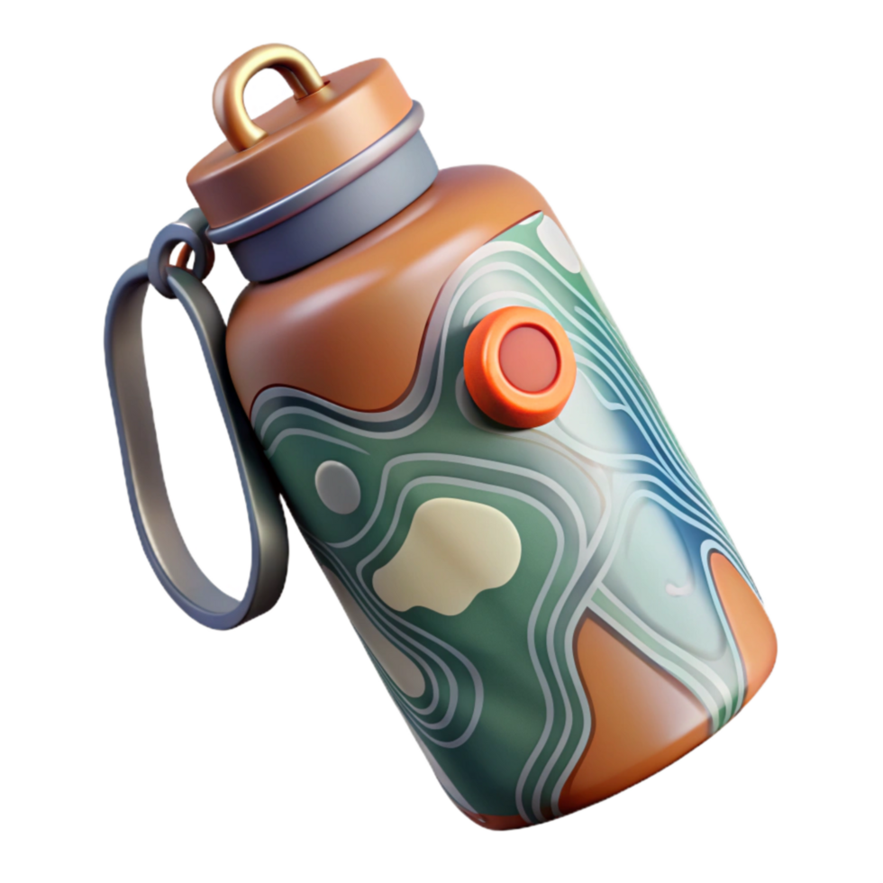 stunning minimalist Reusable Water Bottle with Filter Blue Cutout exclusive png