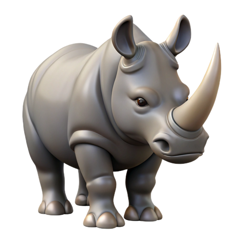 impressive abstract Rhinoceros Charging Forward Cutout detailed png