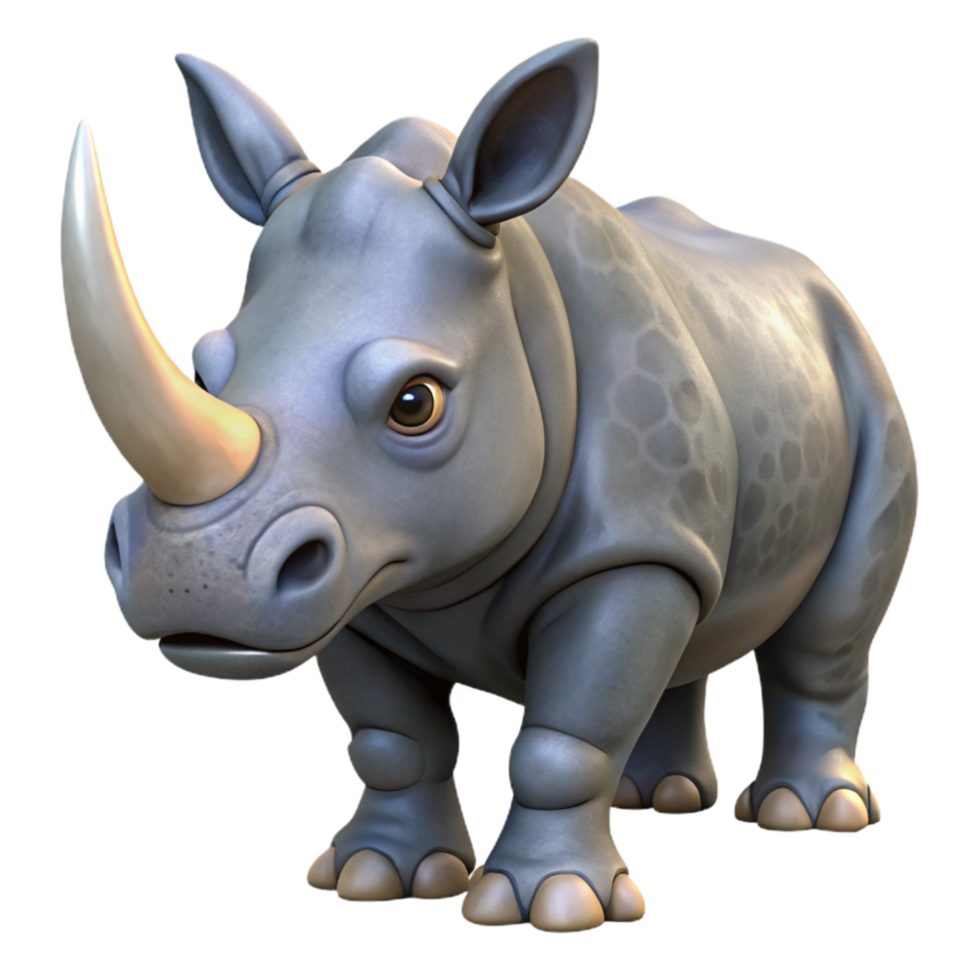elegant classic Rhinoceros Charging Forward Cutout authentic png