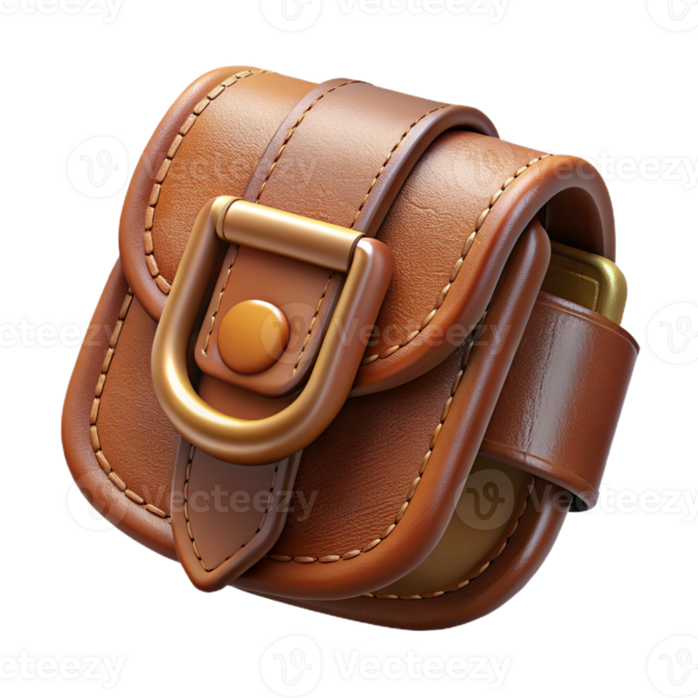 magnificent classic Rich Brown Leather Belt Stitching Detail Isolated png