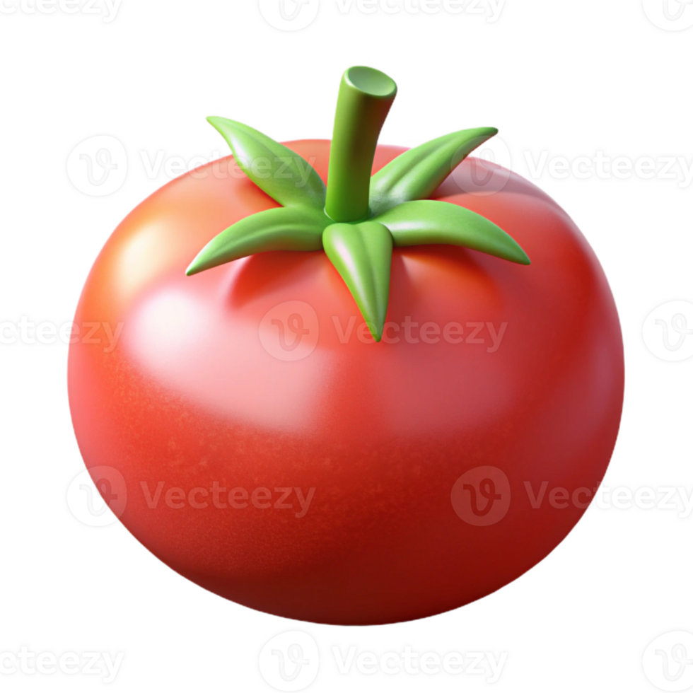 dramatic traditional Ripe Tomato Side View with Bright Red Color Isolated high resolution png