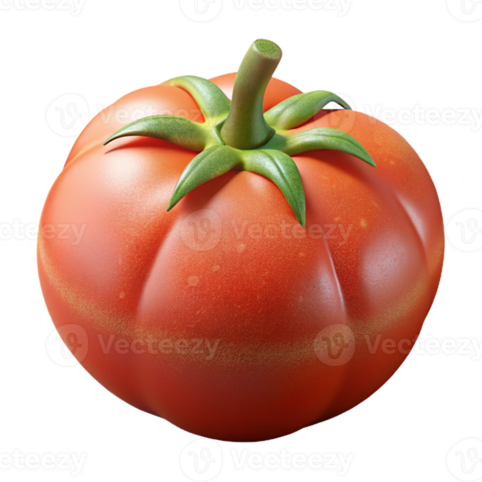 elegant vintage Ripe Tomato on White Background Close Up genuine png