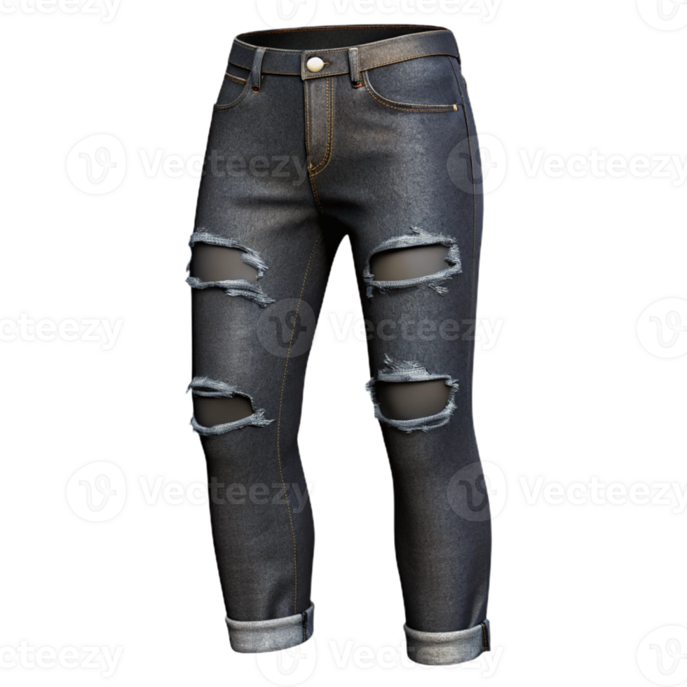 magnificent abstract Ripped Jeans Black Distressed Cutout Transparent Background original png