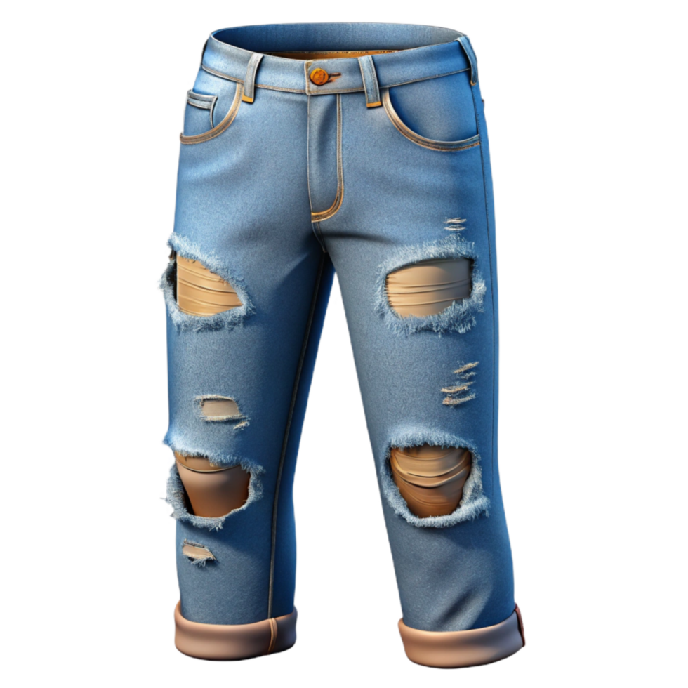 extraordinary traditional Ripped Jeans Detail Transparent Background authentic png