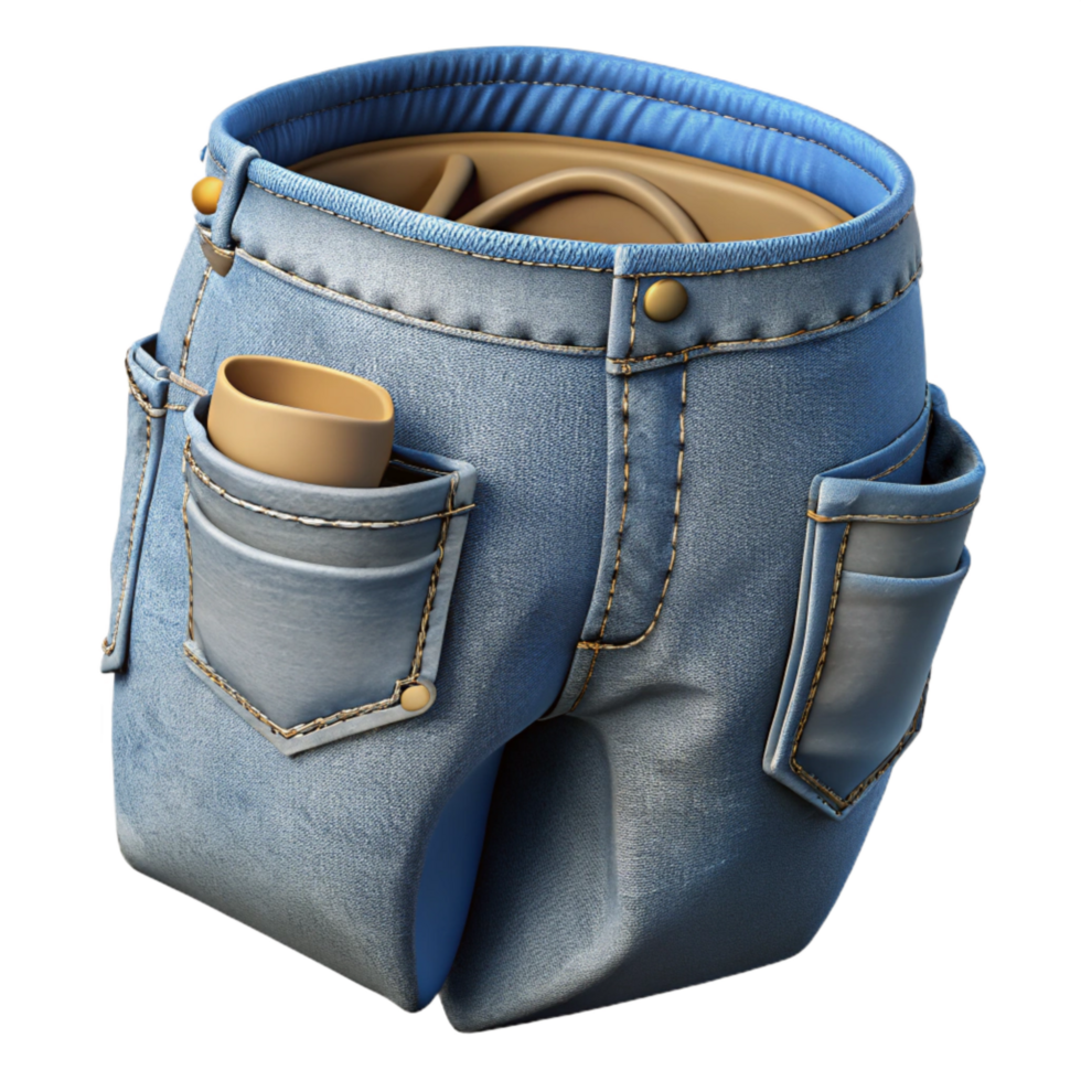 serene classic Ripped Jeans Pocket Detail Transparent Background detailed png