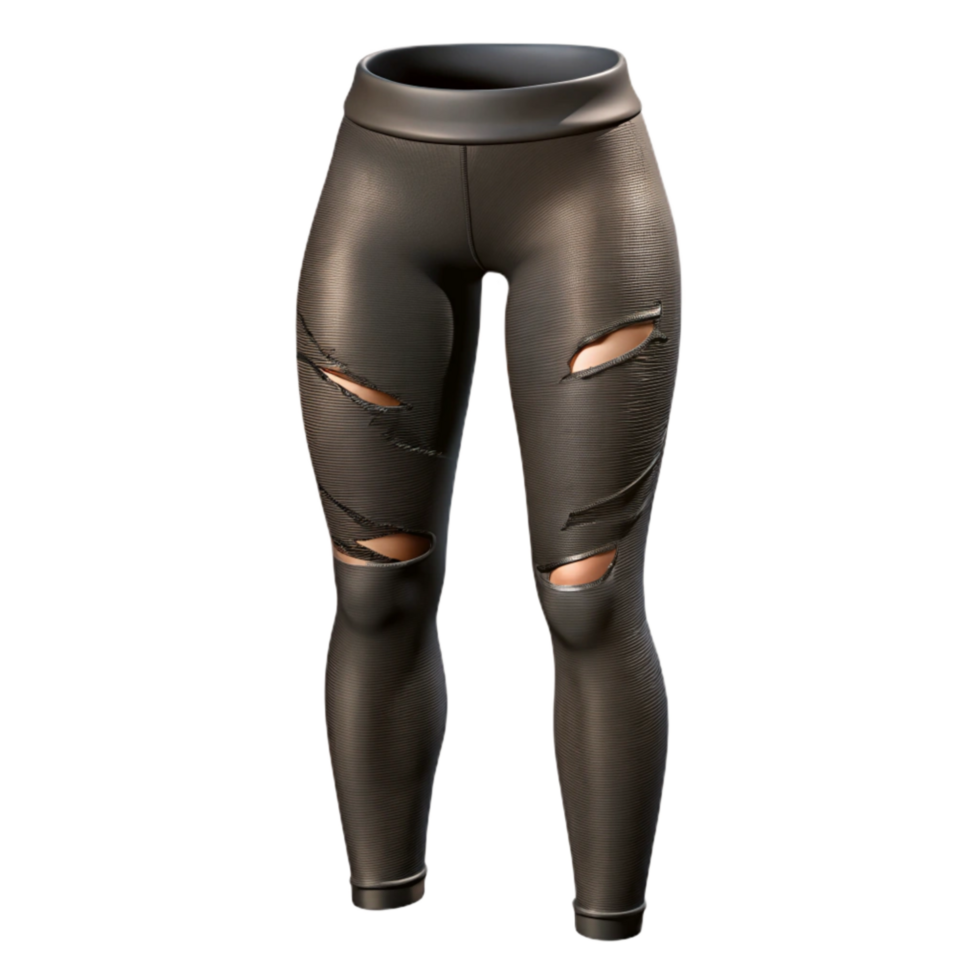 dramatic contemporary Ripped Tights Black Opaque Cutout Transparent Background high resolution png