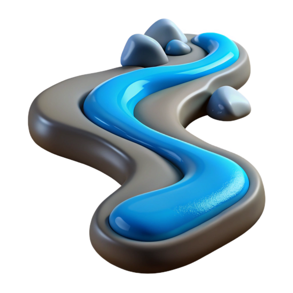 dramatic classic River Stream Flowing Water Isolated Element premium png
