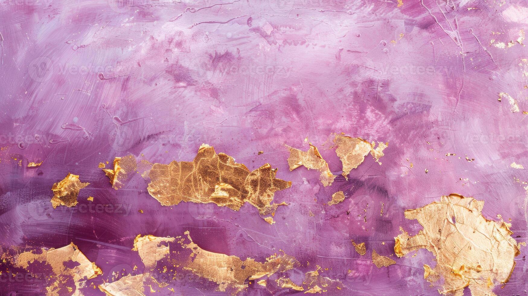 Abstract purple and gold texture with metallic accents and brush strokes photo