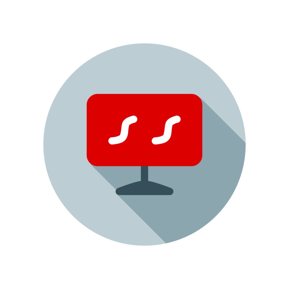 Design Illustration graphic of monitor icon with flat style. Suitable for UI, mobile design, web design, etc. Transparent background png