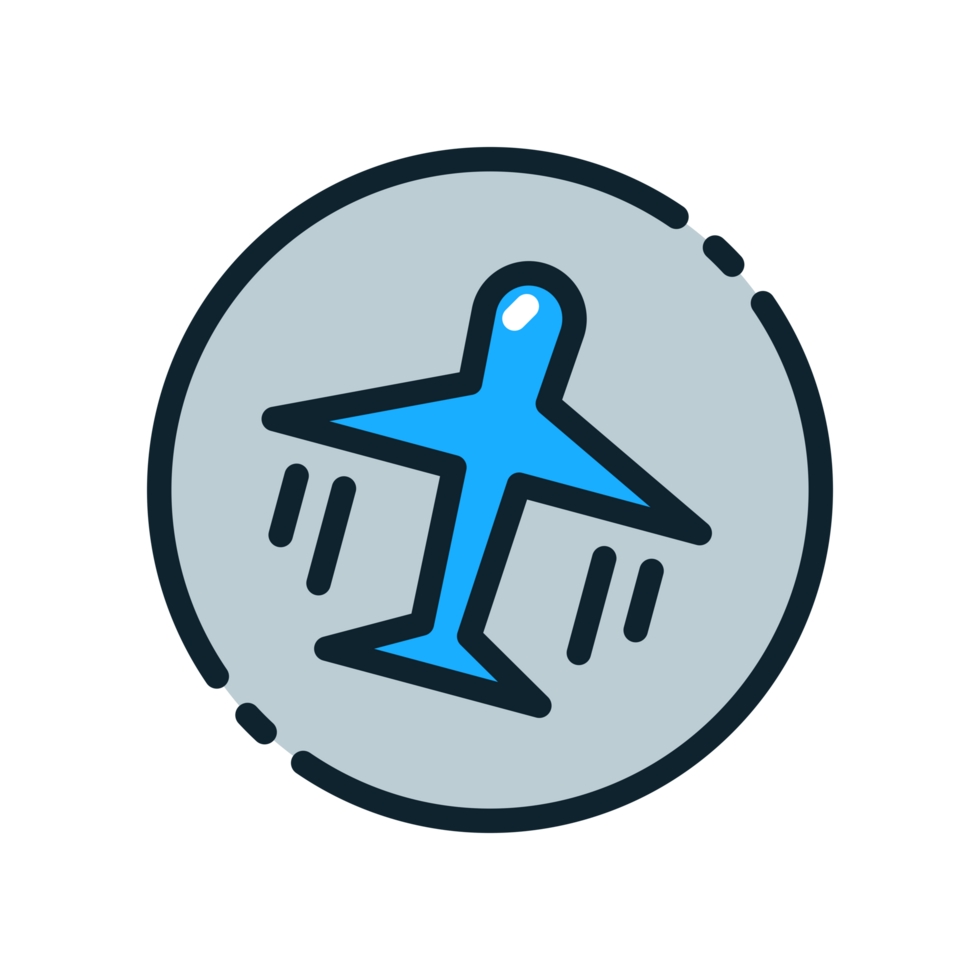 Design Illustration graphic of airplane mode icon with colored line style. Suitable for UI, mobile design, web design, etc. Transparent background. png