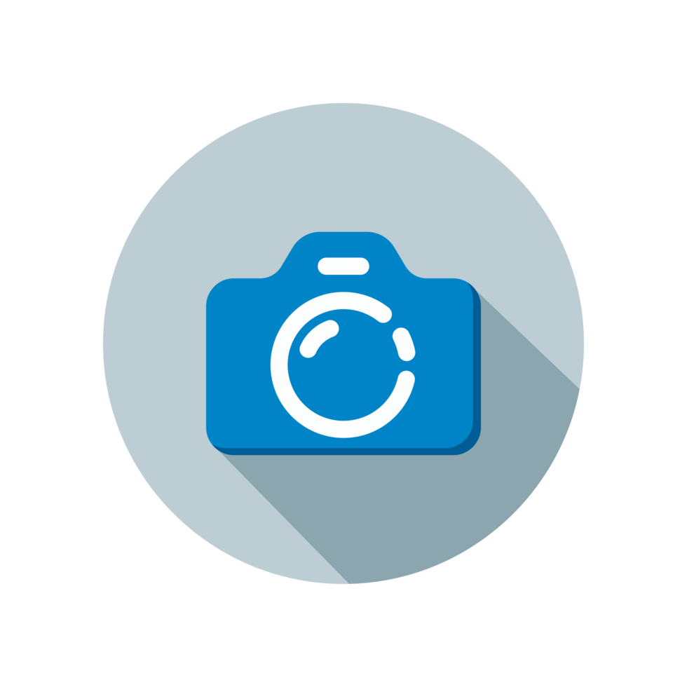 Design Illustration graphic of camera icon with flat style. Suitable for UI, mobile design, web design, etc. Transparent background. png