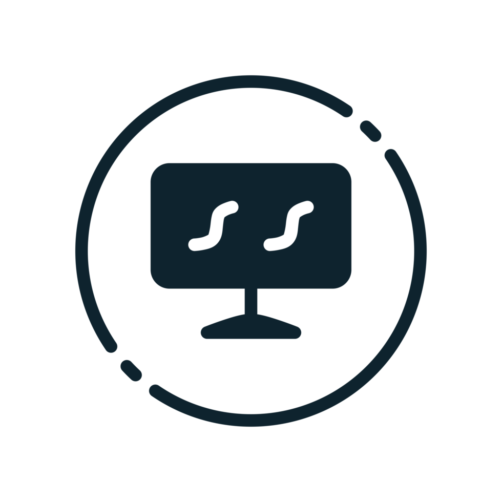 Design Illustration graphic of monitor icon with glyph style. Suitable for UI, mobile design, web design, etc. Transparent background png