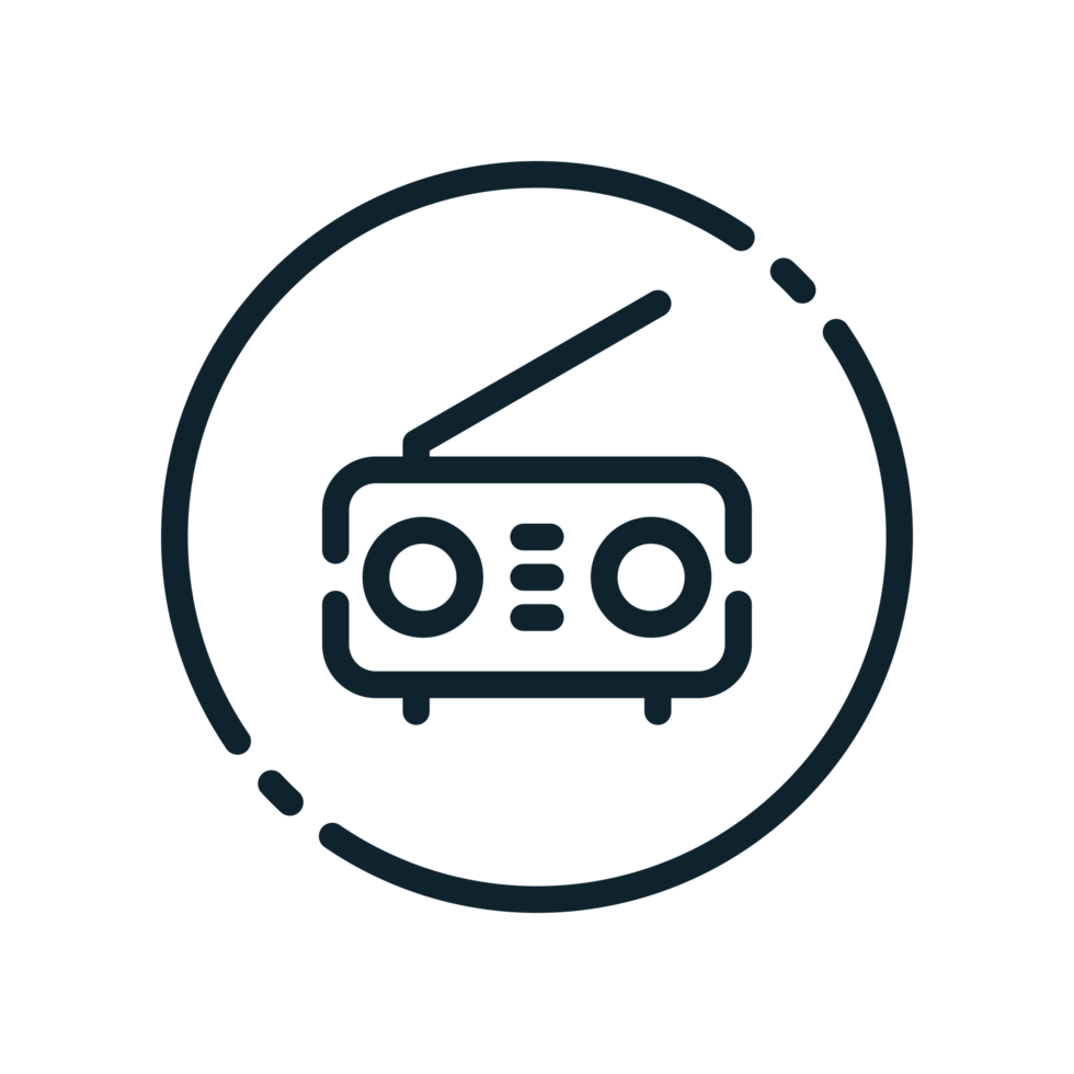 Design Illustration graphic of radio icon with line style. Suitable for UI, mobile design, web design, etc. Transparent background png