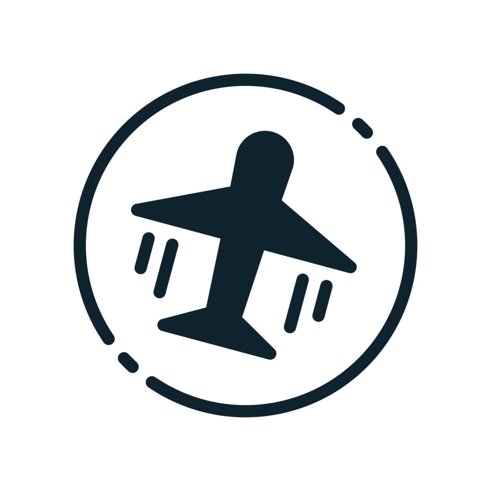 Design Illustration graphic of airplane mode icon with glyph style. Suitable for UI, mobile design, web design, etc. Transparent background. png