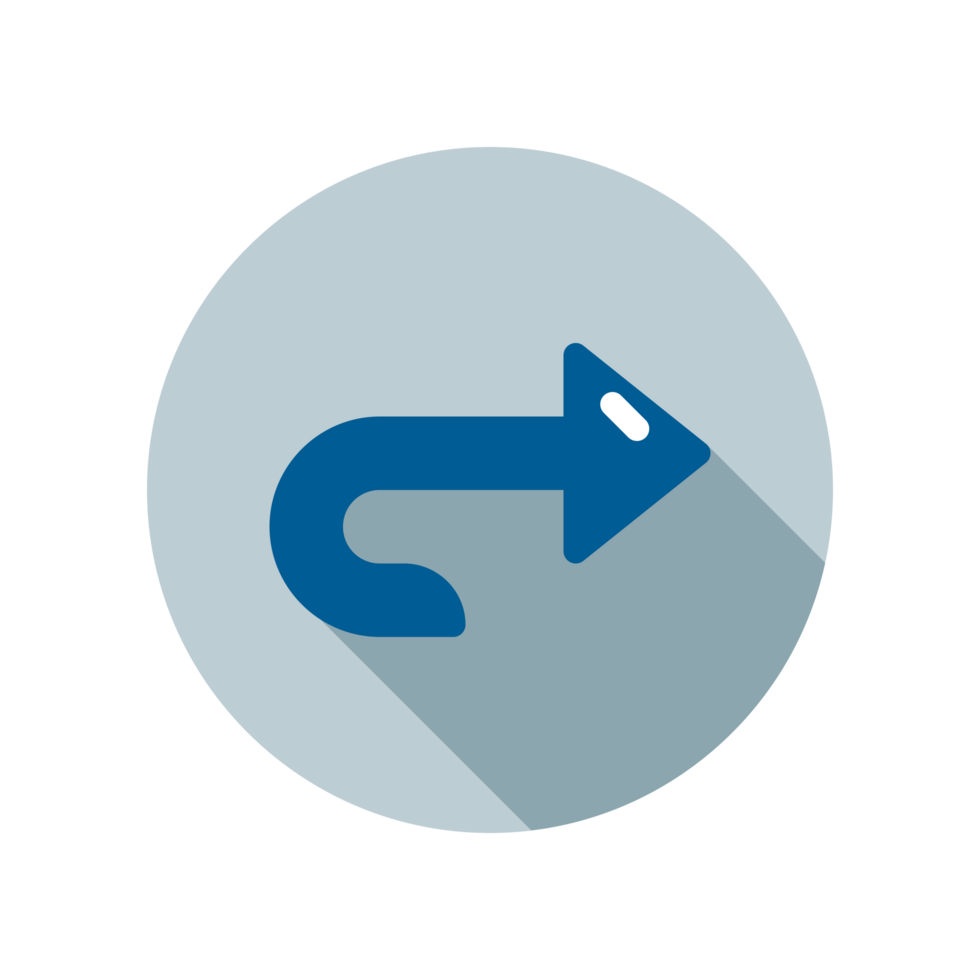 Design Illustration graphic of turn around icon with flat style. Suitable for UI, mobile design, web design, etc. Transparent background. png