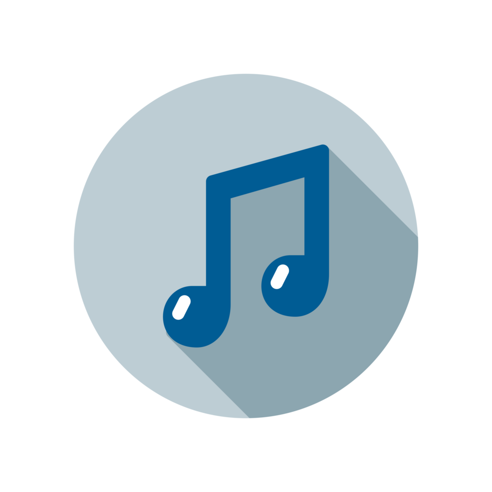 Design Illustration graphic of Musical note icon with flat style. Suitable for UI, mobile design, web design, etc. Transparent background png