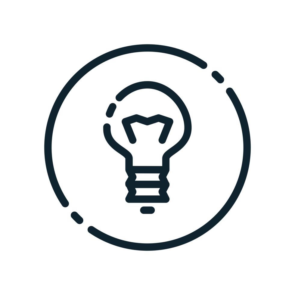 Light bulb icon in a circle png