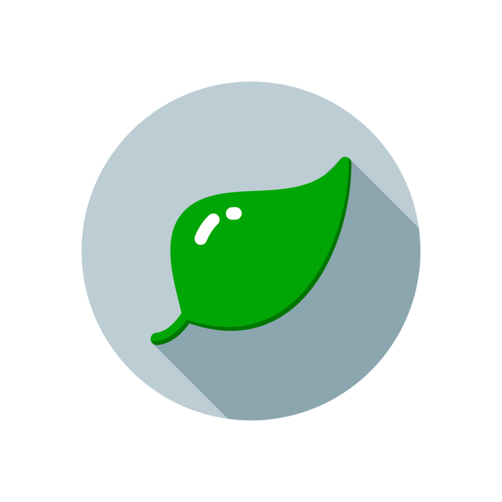 Design Illustration graphic of leaf icon with flat style. Suitable for UI, mobile design, web design, etc. Transparent background. png