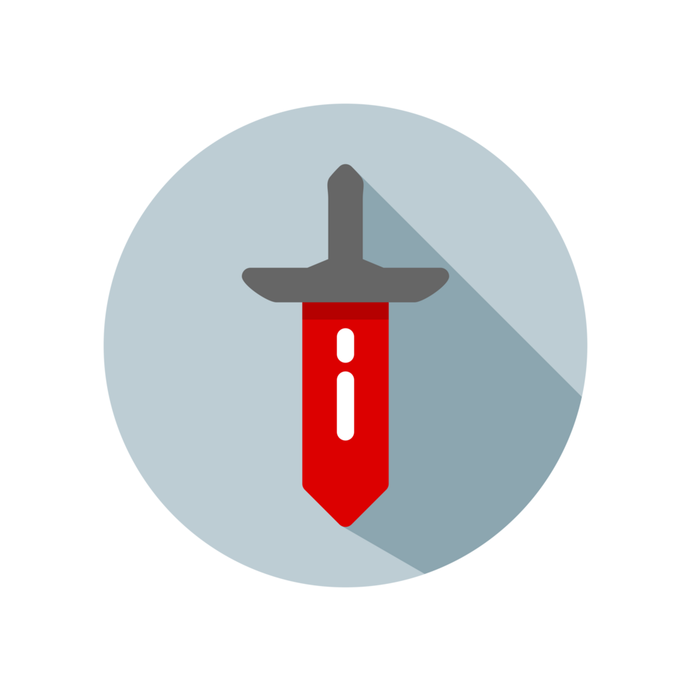 Design Illustration graphic of sword icon with flat style. Suitable for UI, mobile design, web design, etc. Transparent background png