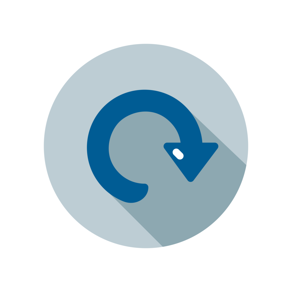 Design Illustration graphic of restart icon with flat style. Suitable for UI, mobile design, web design, etc. Transparent background. png