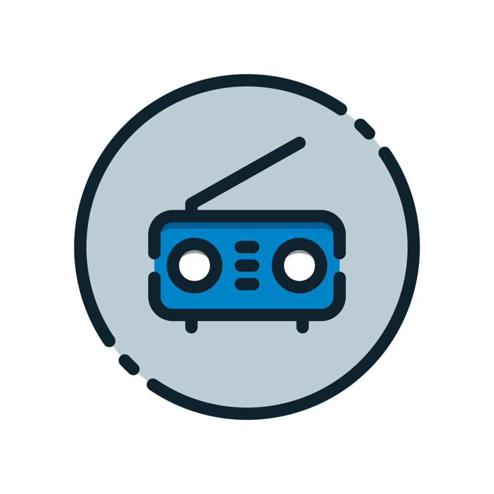 Design Illustration graphic of radio icon with colored line style. Suitable for UI, mobile design, web design, etc. Transparent background png