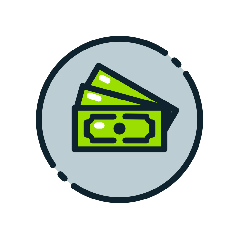 Design Illustration graphic of currency icon with colored line style. Suitable for UI, mobile design, web design, etc. Transparent background. png