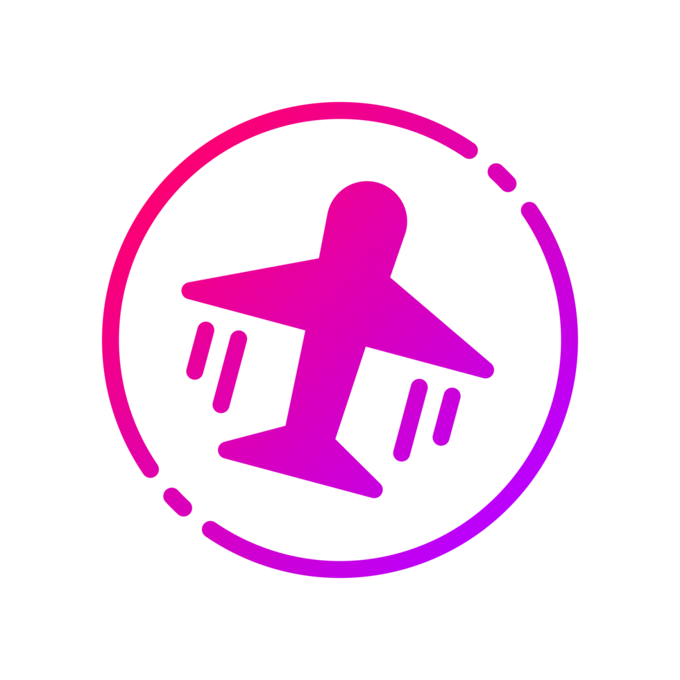 Design Illustration graphic of airplane mode icon with gradient style. Suitable for UI, mobile design, web design, etc. Transparent background. png