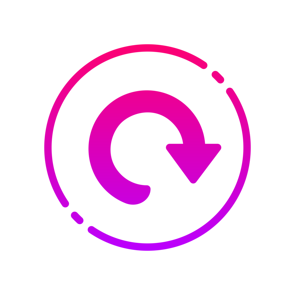 Design Illustration graphic of restart icon with gradient style. Suitable for UI, mobile design, web design, etc. Transparent background. png