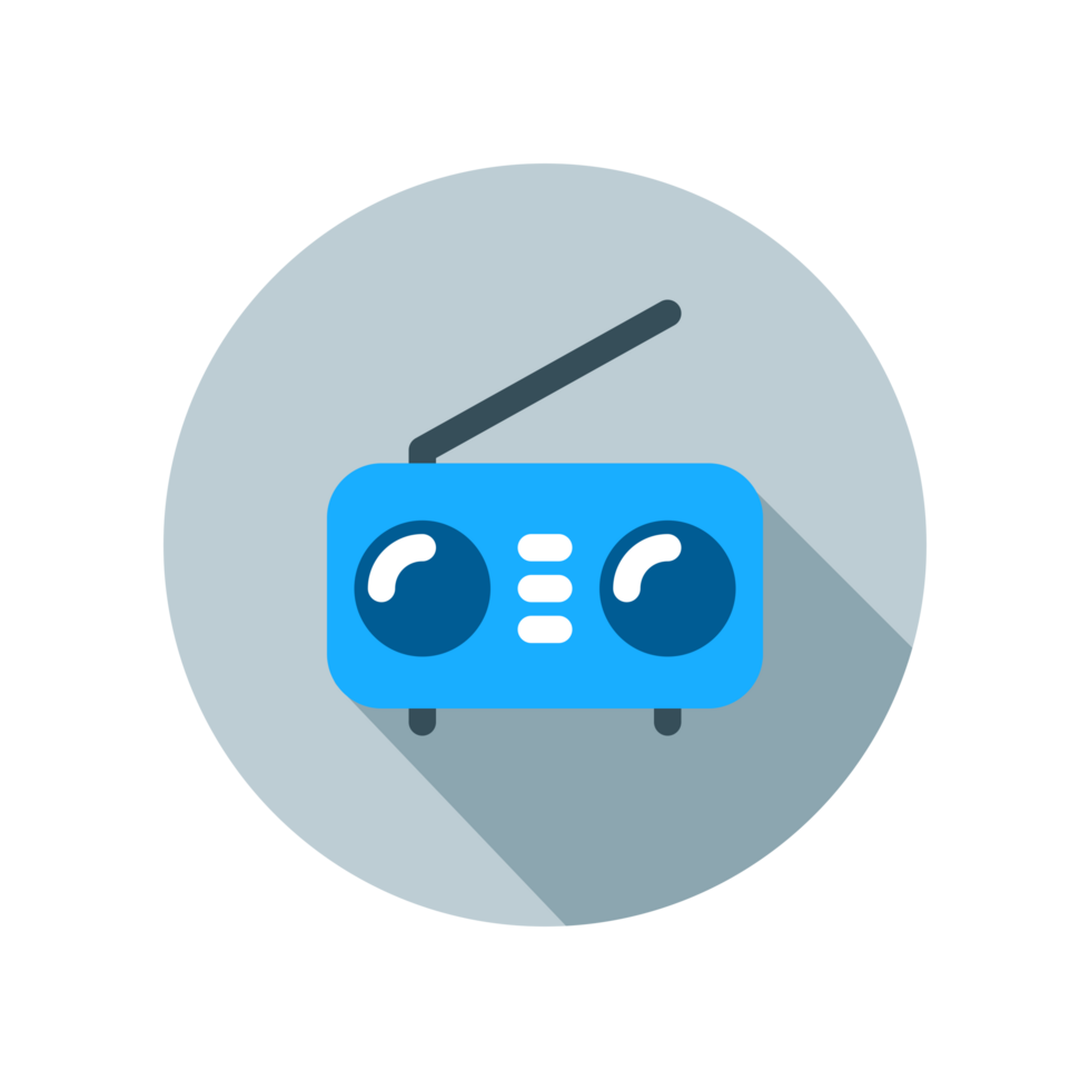 Design Illustration graphic of radio icon with flat style. Suitable for UI, mobile design, web design, etc. Transparent background png
