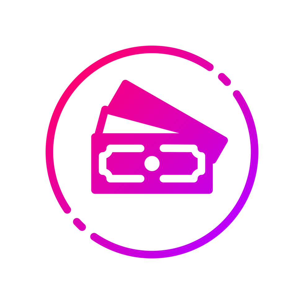 Design Illustration graphic of currency icon with gradient style. Suitable for UI, mobile design, web design, etc. Transparent background. png