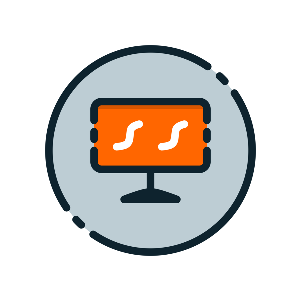 Design Illustration graphic of monitor icon with colored line style. Suitable for UI, mobile design, web design, etc. Transparent background png