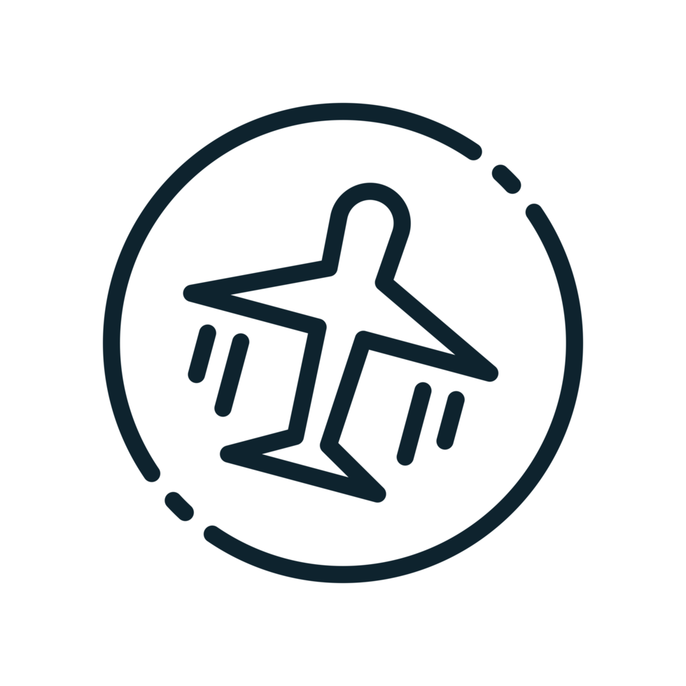Design Illustration graphic of airplane mode icon with line style. Suitable for UI, mobile design, web design, etc. Transparent background. png