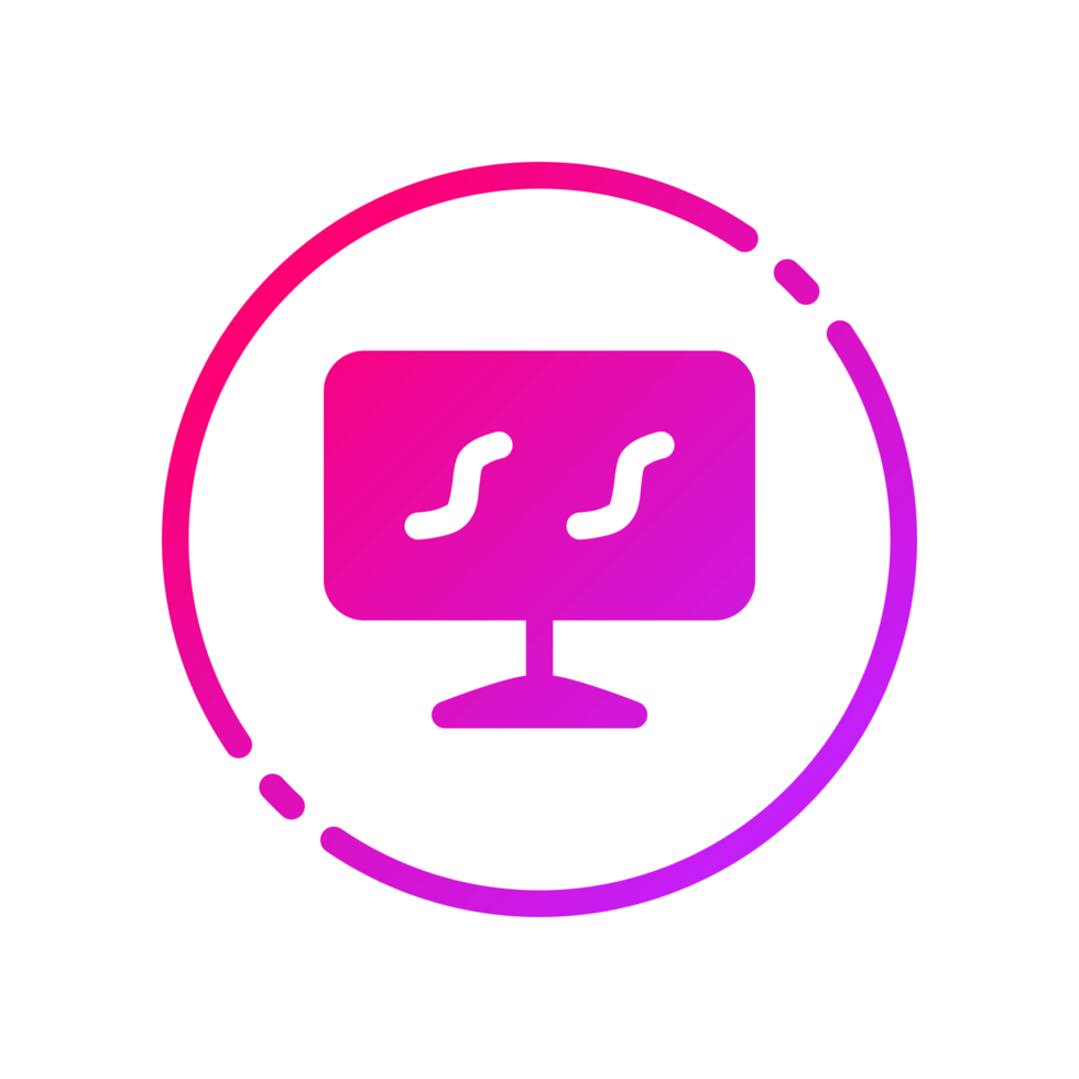 Design Illustration graphic of monitor icon with gradient style. Suitable for UI, mobile design, web design, etc. Transparent background png