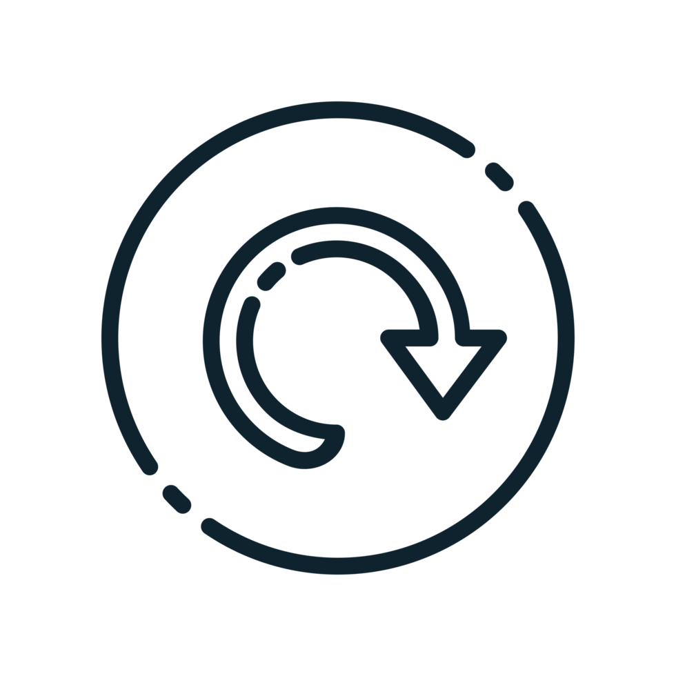 Design Illustration graphic of restart icon with line style. Suitable for UI, mobile design, web design, etc. Transparent background. png