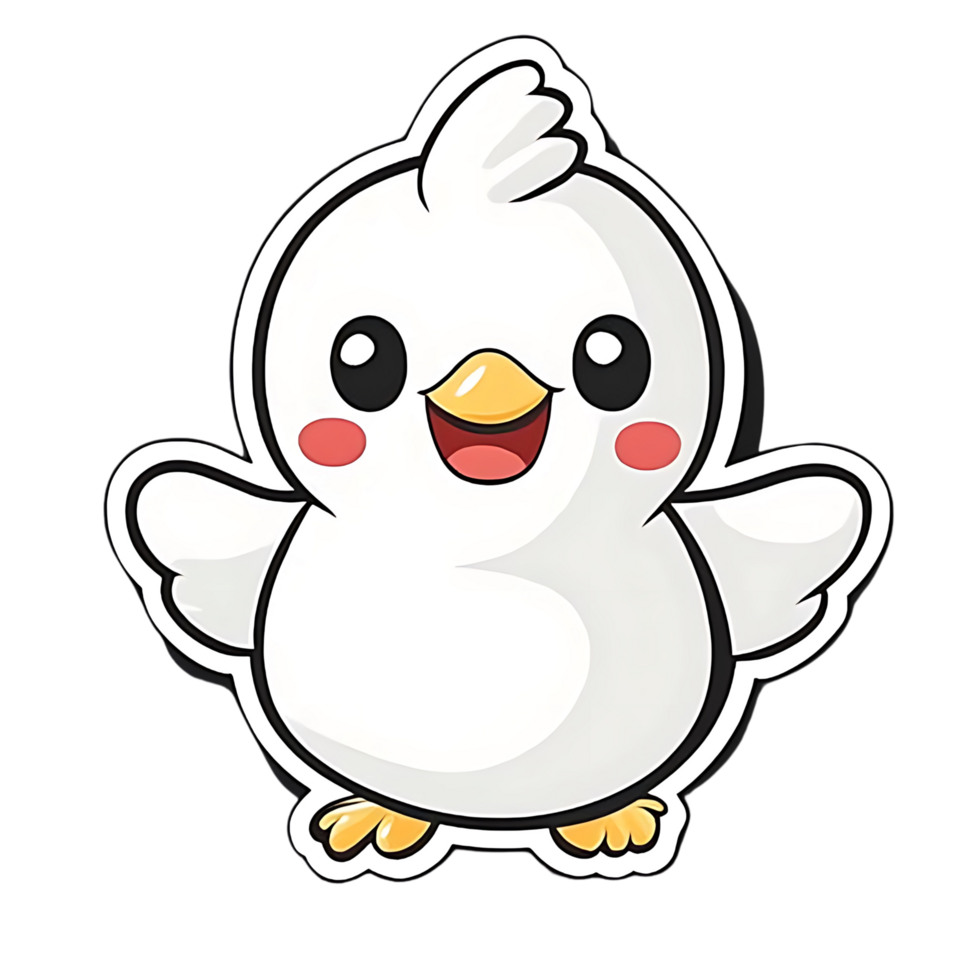 A Smiling And Cheerful Cartoon Chick With Bright Features png
