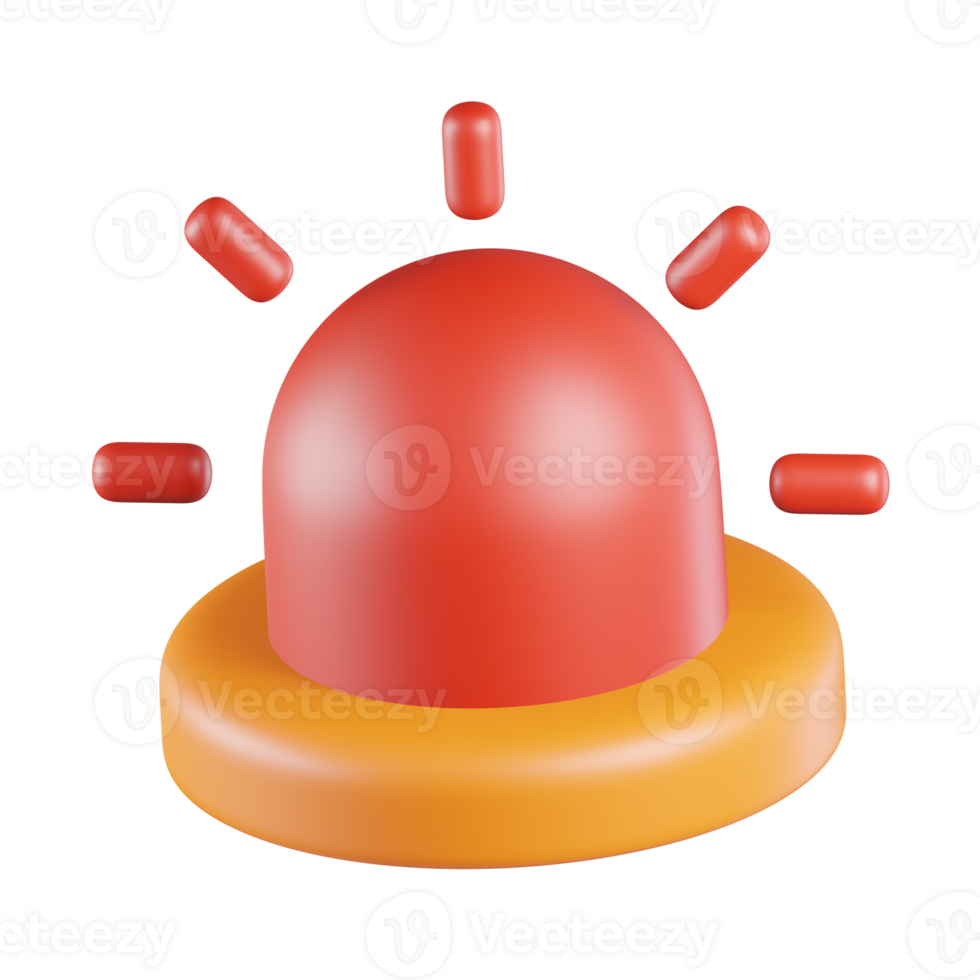 Warning Emergency Light 3D Icon png